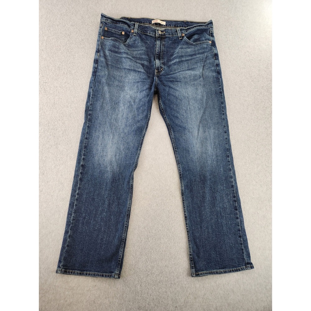 Levi Strauss Signature Men Relaxed Fit Cotton Denim Work Jeans 42x32 Medium Blue